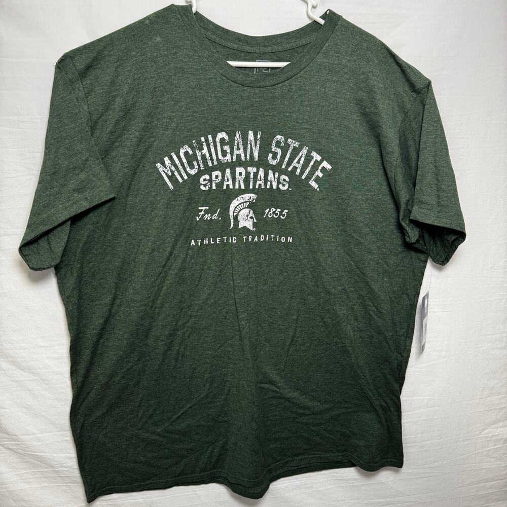 Michigan State Spartans T Shirt Mens 3XL Green NWT Pro Edge NCAA - Picture 2 of 9
